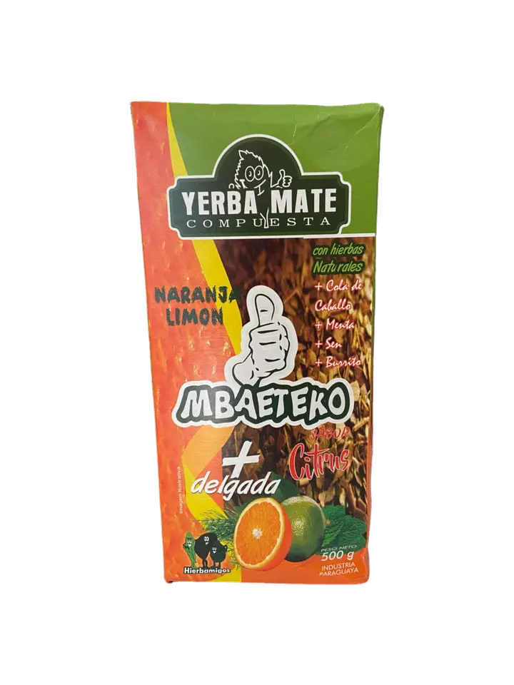 Yerba mate Mbaeteko con hierbas Naranja Limon