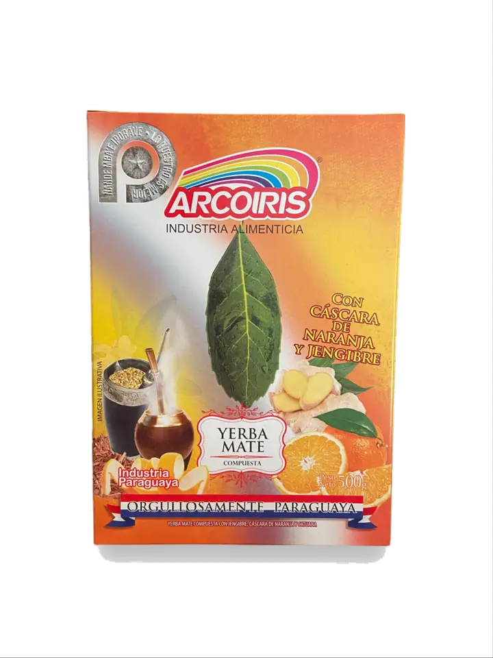 Yerba mate Arcoiris Naranja y Jengibre