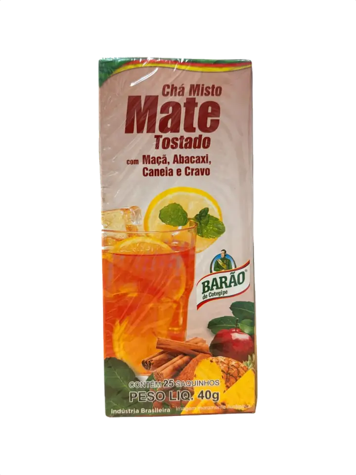 Barao Cha Misto Mate Tostado com Maçã, Abacaxi, Canela e Cravo Cocido