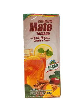 Cha Misto Mate Tostado com Maçã, Abacaxi, Canela e Cravo Cocido